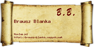 Brausz Blanka névjegykártya
